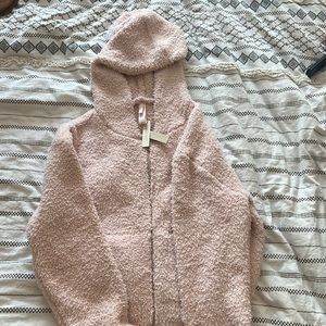 skims cozy knit zipper hoodie